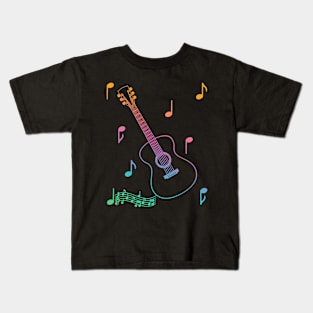 Musical Acoustic Guitar Kids T-Shirt